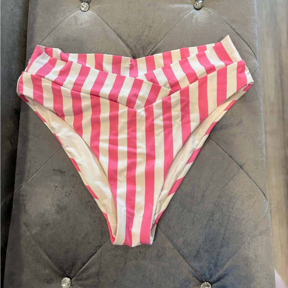 Victoria's Secret Pink and White Striped Bikini Bottom - Picture 4 of 8